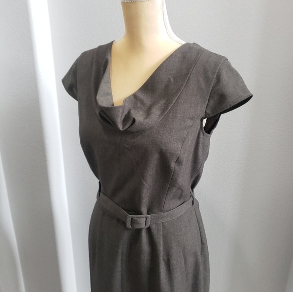 Calvin Kline brown A-line, belted, mini dress  size 8